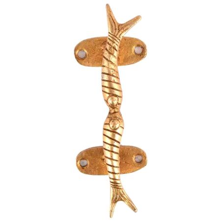 Handle Golden Brass  Door Handle Twin Fish