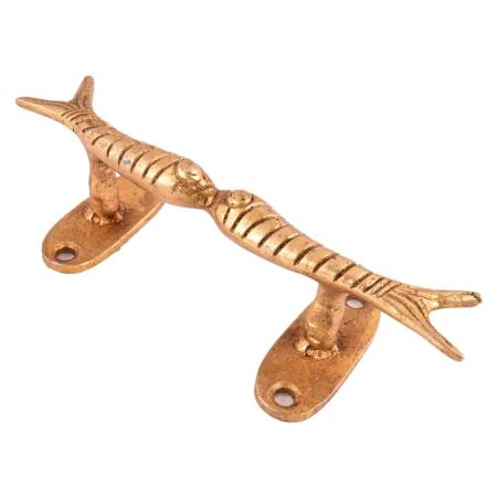 Handle Golden Brass  Door Handle Twin Fish