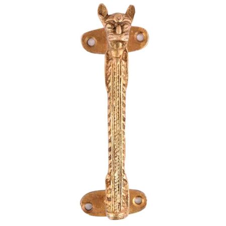 Wild Cat Figurine In Gold Door Handle