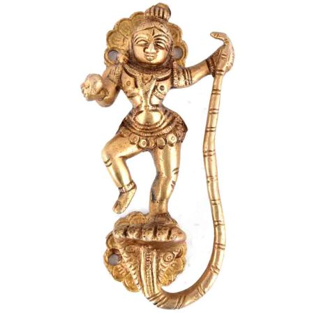 Krishna with Snake Golden Brass Handle