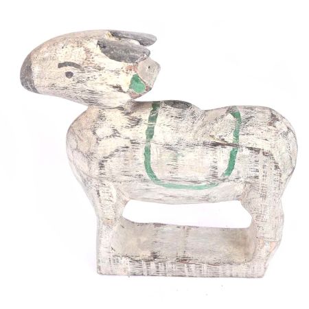 Rustic and Countryside Hand Painted White Wooden Cow