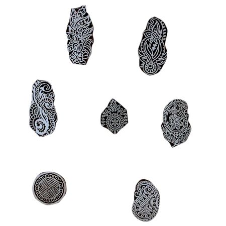 Set of 7 Piece New Mix Wooden Printing Block