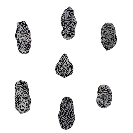 Set of 7 Piece New Mix Wooden Printing Block