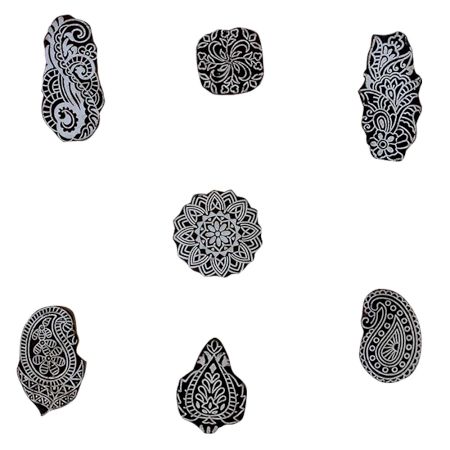 Set of 7 Piece New Mix Wooden Printing Block