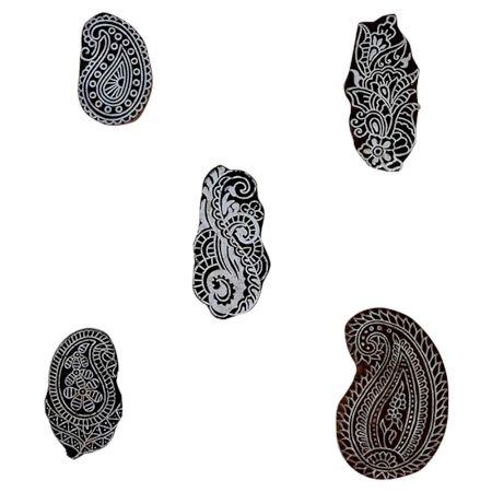 Set of 5 Piece New Mix Wooden Printing Block