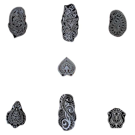 Set of 7 Piece New Mix Wooden Printing Block