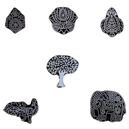 Set of 6 Piece New Mix Wooden Printing Block