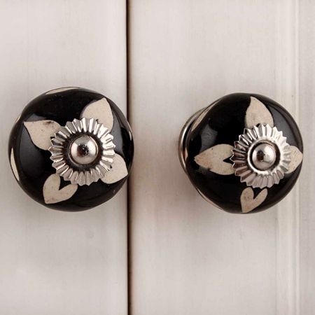 Black Etched Ceramic Knob 40