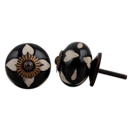 Black Etched Ceramic Knob 40