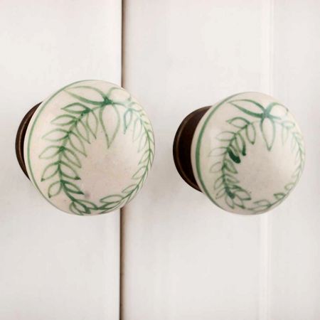 Olive Branch Ceramic Knob (1)
