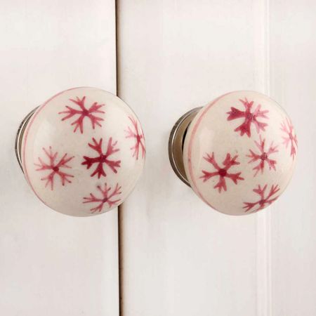Pink Snow Flakes Knob (1)