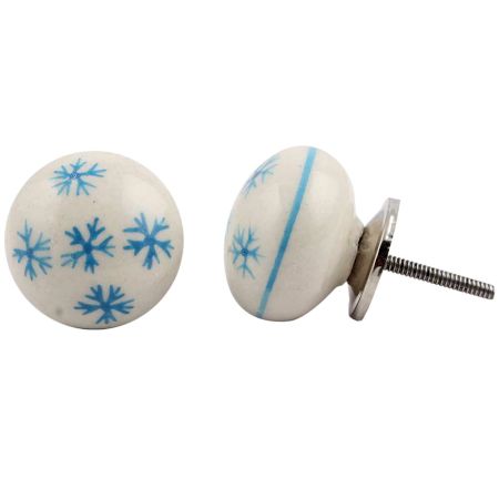 Blue Snow Flakes Knob (1)