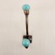 Turquoise Floral Iron Hook-EHG-86