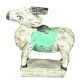 Wooden Standing Cow with Green Band on the Back