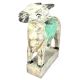 Wooden Standing Cow with Green Band on the Back