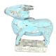 Blue Coloured Hand Made Wooden Cow