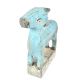 Bucolic Small Blue Painted Wooden Cow