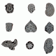 Set of 9 Piece New Mix Wooden Printing Block