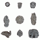 Set of 9 Piece New Mix Wooden Printing Block