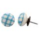 Turquoise Checked Knob