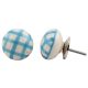 Turquoise Checked Knob