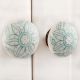 Green Embossing Flower Knob