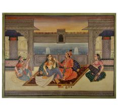 Painting of royal beloveds in Mughal painting 36 X 48