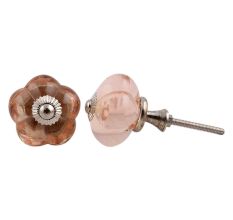 Peach Pink Melon Glass Knobs