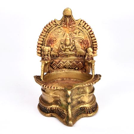 Bronze Oil Lamp with Laxmi.