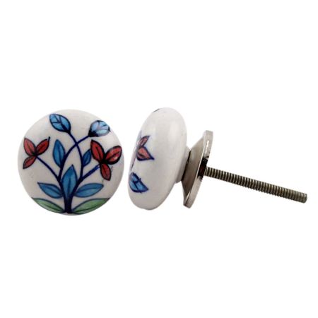 Blue Leaf Flat Knob