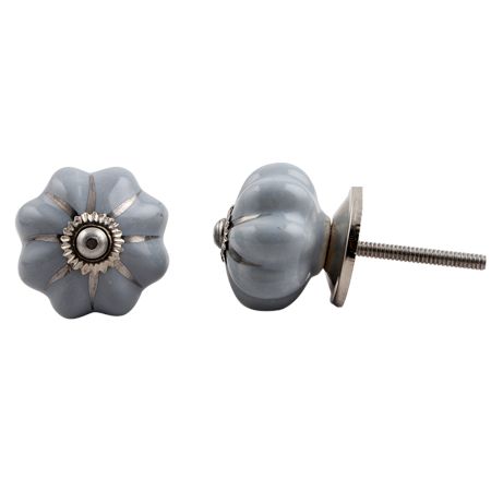 Light Grey Medium Silver Line Knob