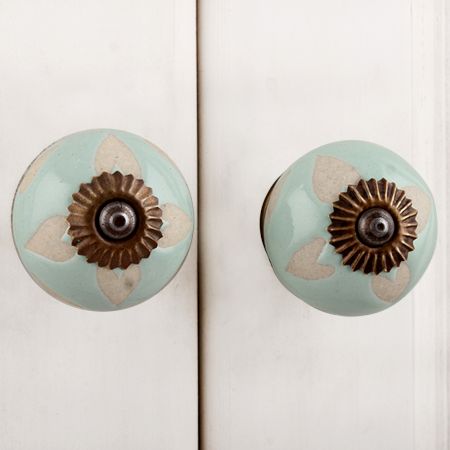 Sage Green Etched Ceramic Knob-12