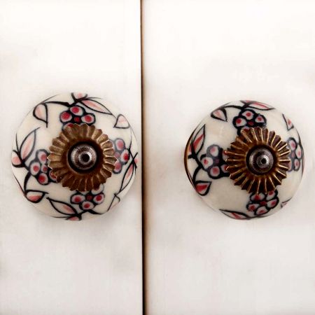 Cherry Tiny Floral Dresser Knob