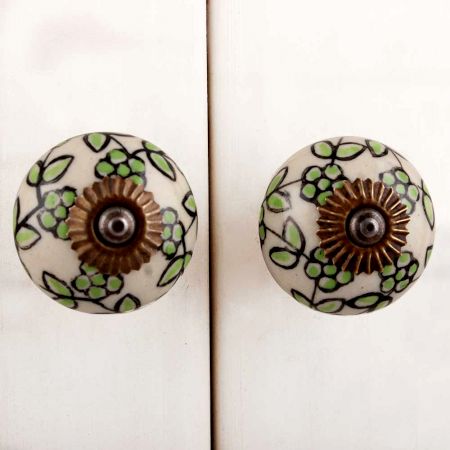 Pea Green Tiny Dresser Knob