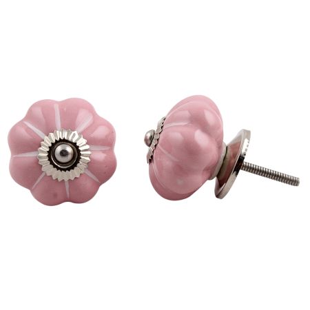Pink White Stripe Knob (1)