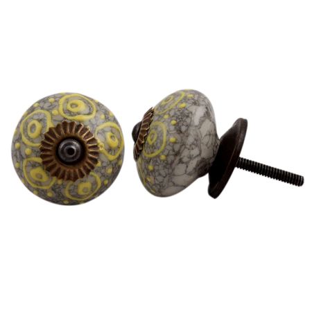 Mixed Circular Crackle Ceramic Wardrobe Knob