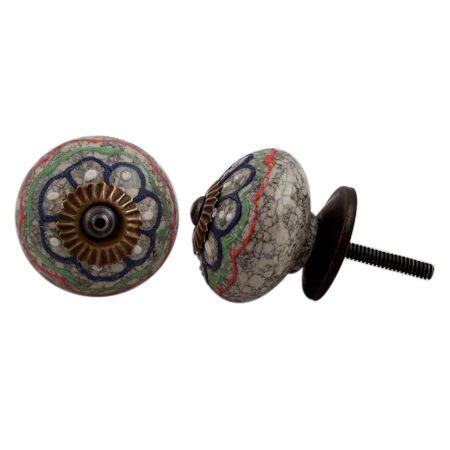 Colorful Hearts Crackle Cabinet Drawer Knob