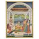 Mughal period Indian Moghul harem water colour painting 47.5 X 35.5