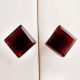 Red Square Glass Cabinet Knobs