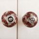 Red Tiny Flower Dresser Knob