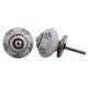 Grey Floral Crackle Ceramic Dresser Knob