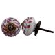 Pink Leaf Crackle Ceramic Dresser Knob