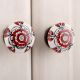 Red Black Rose Flat Knob