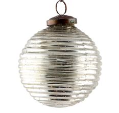 Antique Striped Cut Round Christmas Ornament Online
