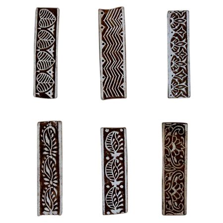 Set of 6 Piece New Mix Wooden Printing Block