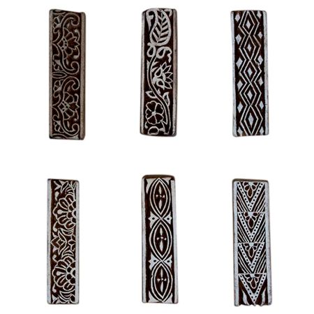 Set of 6 Piece New Mix Wooden Printing Block
