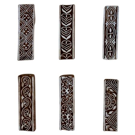 Set of 6 Piece New Mix Wooden Printing Block