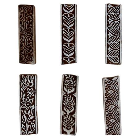 Set of 6 Piece New Mix Wooden Printing Block