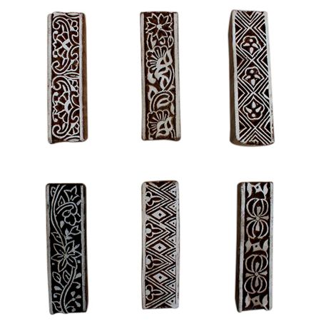 Set of 6 Piece New Mix Wooden Printing Block
