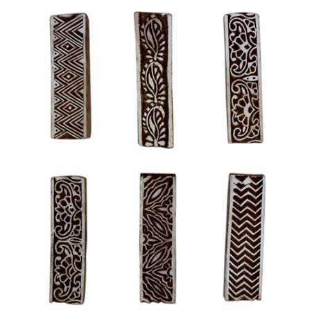 Set of 6 Piece New Mix Wooden Printing Block